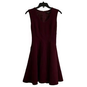 NANETTE LEPORE Sleeveless Ribbed Fit and Flare Dress in Plum/Purple